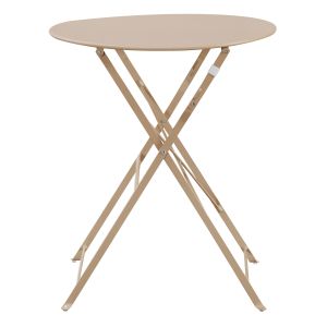 Градинска кръгла сгъваема маса Sophie Hm6336.04 метал в капучино Φ60x70hсм.
