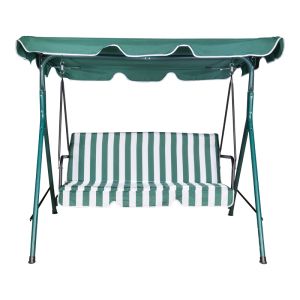 GARDEN SWING GLOBO METAL GREEN-CANVAS IN WHITE-GREEN NUANCE 170X110X153CM