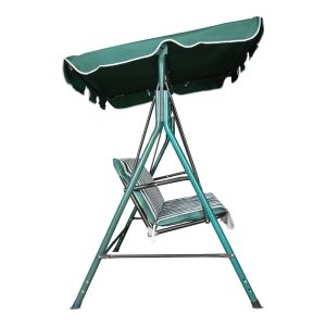 GARDEN SWING GLOBO METAL GREEN-CANVAS IN WHITE-GREEN NUANCE 170X110X153CM