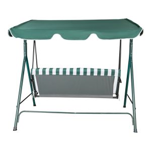 GARDEN SWING GLOBO METAL GREEN-CANVAS IN WHITE-GREEN NUANCE 170X110X153CM