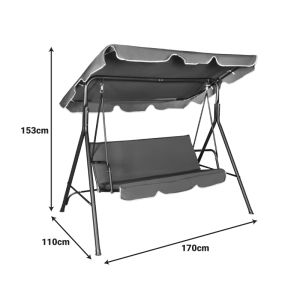 GARDEN SWING GLOBO BLACK METAL-ANTHRACITE FABRIC 170X110X153CM