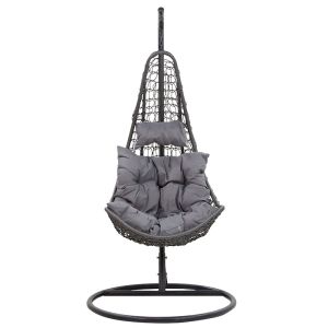 Градинска люлка Soleil със сиви възглавници 103x83x200cm