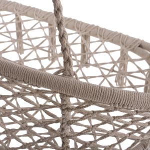 Градинска люлка хамак макраме Nest Hm5769 двуместна в бежов цвят 130x67x120-140hcm
