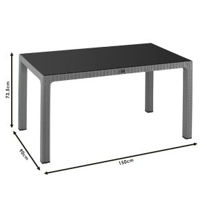 Градинска маса Explore от Pp с Uv защита цвят капучино 150x90x73,5cm