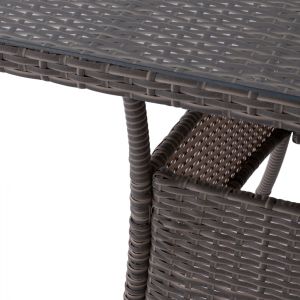 Градинска маса Military Rattan със стъклен плот Hm5141,31 120x70x75