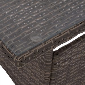 Градинска маса Military Rattan със стъклен плот Hm5141,31 120x70x75