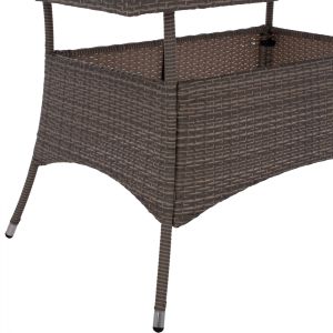 Градинска маса Military Rattan със стъклен плот Hm5141,31 120x70x75