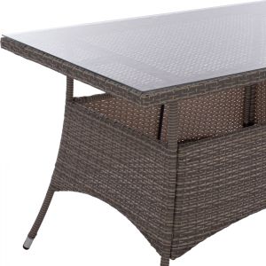 Градинска маса Military Rattan със стъклен плот Hm5141,31 120x70x75
