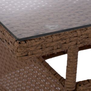 Градинска маса Military Rattan със стъклен плот Hm5141,32 120x70x75