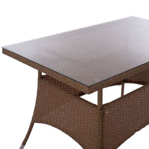 Градинска маса Military Rattan със стъклен плот Hm5141,32 120x70x75