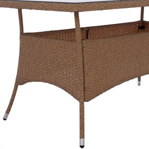 Градинска маса Minsk Rattan със стъклен плот Hm5507,02 150x90x75
