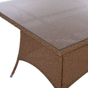 Градинска маса Minsk Rattan със стъклен плот Hm5507,02 150x90x75