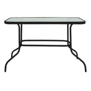 Garden table Valor-tade set of 5 pieces metal black-glass 110x60x70cm