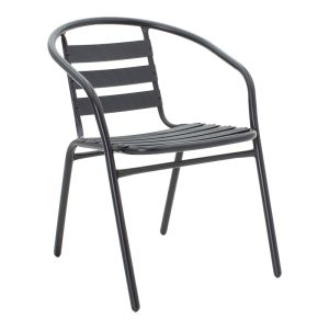 Garden table Valor-tade set of 5 pieces metal black-glass 110x60x70cm