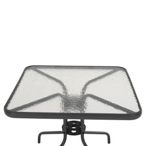 Градинска маса квадратна Figo Hm5972.01 сив метално-стъклен плот 80χ80χ71hcm