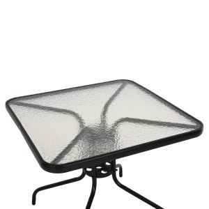 Градинска маса квадратна Figo Hm5972.03 черен метал-стъкло плот 80χ80χ71hcm