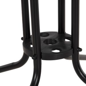 Градинска маса квадратна Figo Hm5972.03 черен метал-стъкло плот 80χ80χ71hcm