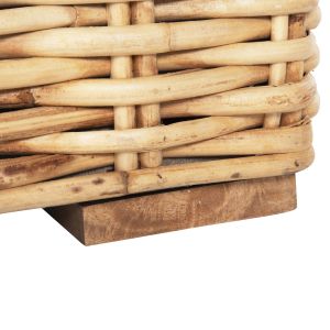 Градинска маса мангово дърво-естествен ратан-закалено стъкло 110x60x40hcm Hm9811 Tropel