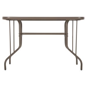 Градинска метална маса Adam закалено стъкло, цвят Шампанско110χ60χ71hcm Hm5020,04