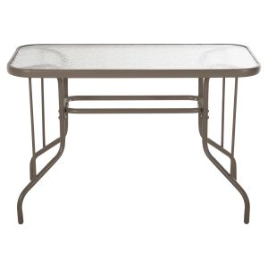 Градинска метална маса Adam закалено стъкло, цвят Шампанско110χ60χ71hcm Hm5020,04