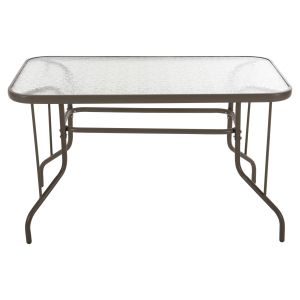 Градинска метална маса Adam закалено стъкло, цвят Шампанско120χ70χ71hcm Hm5679,04