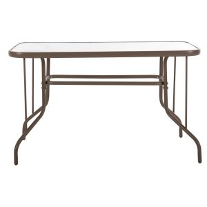 Градинска метална маса Adam закалено стъкло, цвят Шампанско120χ70χ71hcm Hm5679,04