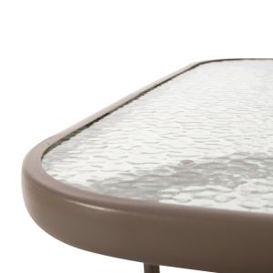 Градинска метална маса Adam закалено стъкло, цвят Шампанско120χ70χ71hcm Hm5679,04