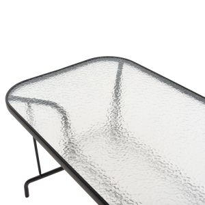 Градинска метална маса Adam черна с усилено стъклено покритие 120x70x70cm Hm5679,03