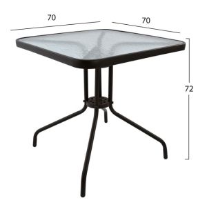 Градинска метална маса Figo кафява 70χ70χ72cm Hm5036,02