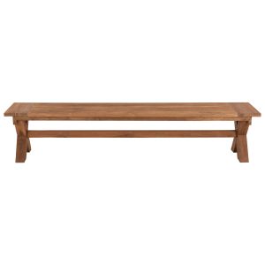 Градинска пейка Hm9564 от рециклирано тиково дърво 220x40x45hcm