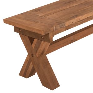 Градинска пейка Hm9564 от рециклирано тиково дърво 220x40x45hcm