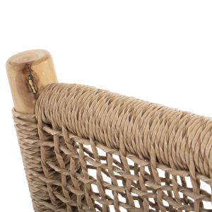 Градинска пейка Londer с две места тик масив и синтетичен ратан 120x75x78hcм Hm5984