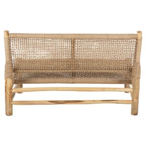 Градинска пейка Londer с две места тик масив и синтетичен ратан 120x75x78hcм Hm5984