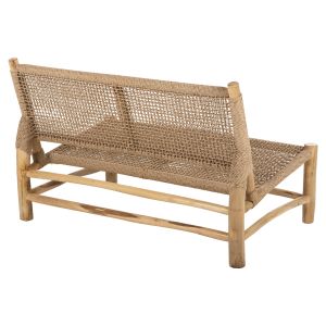 Градинска пейка Londer с две места тик масив и синтетичен ратан 120x75x78hcм Hm5984