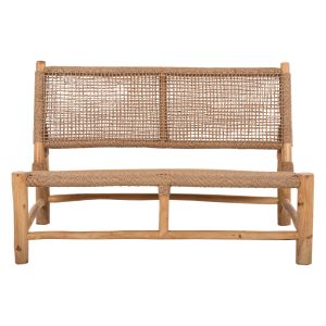 Градинска пейка Londer с две места тик масив и синтетичен ратан 120x75x78hcм Hm5984