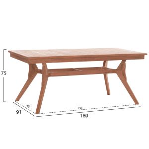 Градинска трапезарна маса Wonder Hm18116 тиково дърво - естествен цвят 180x91x75всм.