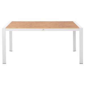 Градинска трапезна маса Goya алуминий в бяло-плот полидървесина 160x80χ75hcм Hm6059,01