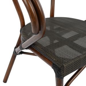 Градински алуминиев стол Bamboo Look кафяв Hm5025 60,5x59x81cm