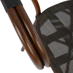 Градински алуминиев стол Bamboo Look кафяв Hm5025 60,5x59x81cm
