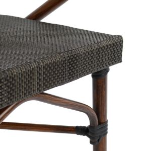 Градински алуминиев стол Bamboo Look кафяв Hm5025 60,5x59x81cm