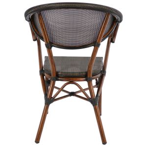 Градински алуминиев стол Bamboo Look кафяв Hm5025 60,5x59x81cm