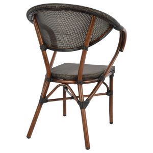 Градински алуминиев стол Bamboo Look кафяв Hm5025 60,5x59x81cm