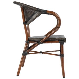 Градински алуминиев стол Bamboo Look кафяв Hm5025 60,5x59x81cm