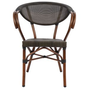 Градински алуминиев стол Bamboo Look кафяв Hm5025 60,5x59x81cm