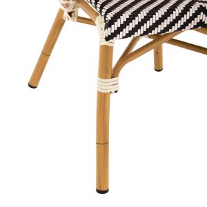 Градински алуминиев стол Hm5861,01 Bamboo Look цвят бял/черен