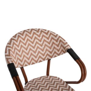 Градински алуминиев стол Hm5861,03 Bamboo Look цвят кафяв/бял 59x56x82hcm