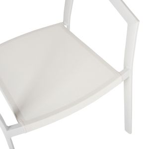 Градински алуминиев стол Professional бял ратан и текстил 45x63x82hcmhm5891,02