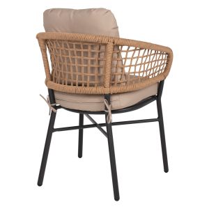 Градински алуминиев стол Professional тъмно сив ратан с възглавничка Hm5863,01 60x56x84cm