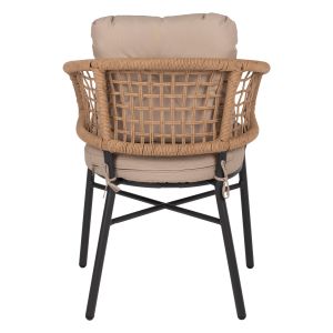 Градински алуминиев стол Professional тъмно сив ратан с възглавничка Hm5863,01 60x56x84cm