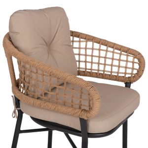 Градински алуминиев стол Professional тъмно сив ратан с възглавничка Hm5863,01 60x56x84cm